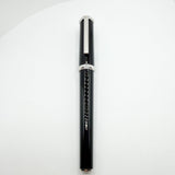 Cartier Santos-Dumont Black Composite Rollerball featuring a Distinctive Palladium-Finish Screwed Bezel Design
