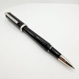 Cartier Santos-Dumont Black Composite Rollerball featuring a Distinctive Palladium-Finish Screwed Bezel Design