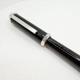 Cartier Santos-Dumont Black Composite Rollerball featuring a Distinctive Palladium-Finish Screwed Bezel Design