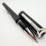 Cartier Santos-Dumont Black Composite Rollerball featuring a Distinctive Palladium-Finish Screwed Bezel Design