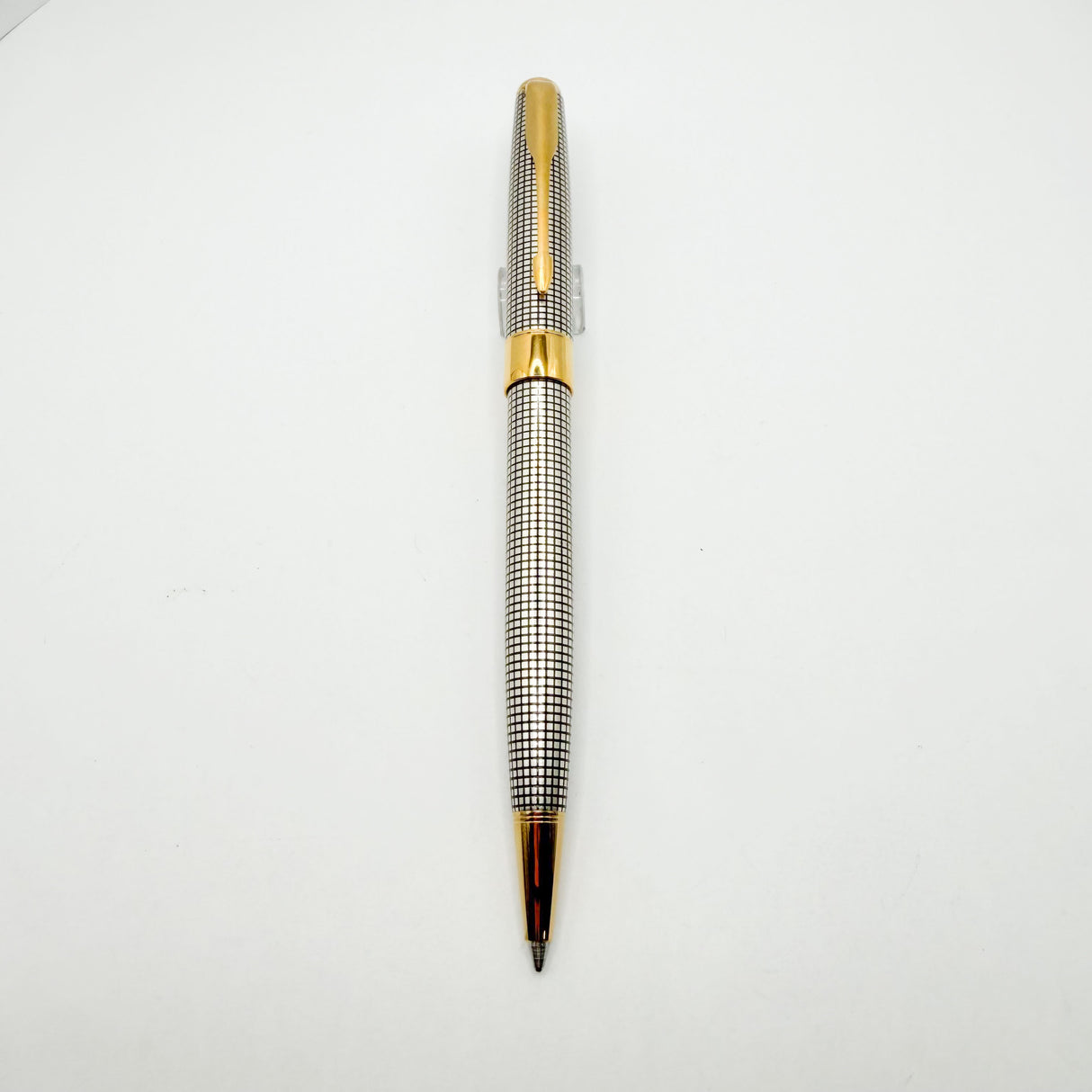 Parker Sonnet Sterling Silver Cisele Cross Hatch Design Ballpoint  Pen - Circa 1998