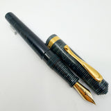 Visconti Manhattan Blue Celluloid Fountain Pen  - Fine 18kt Gold Nib