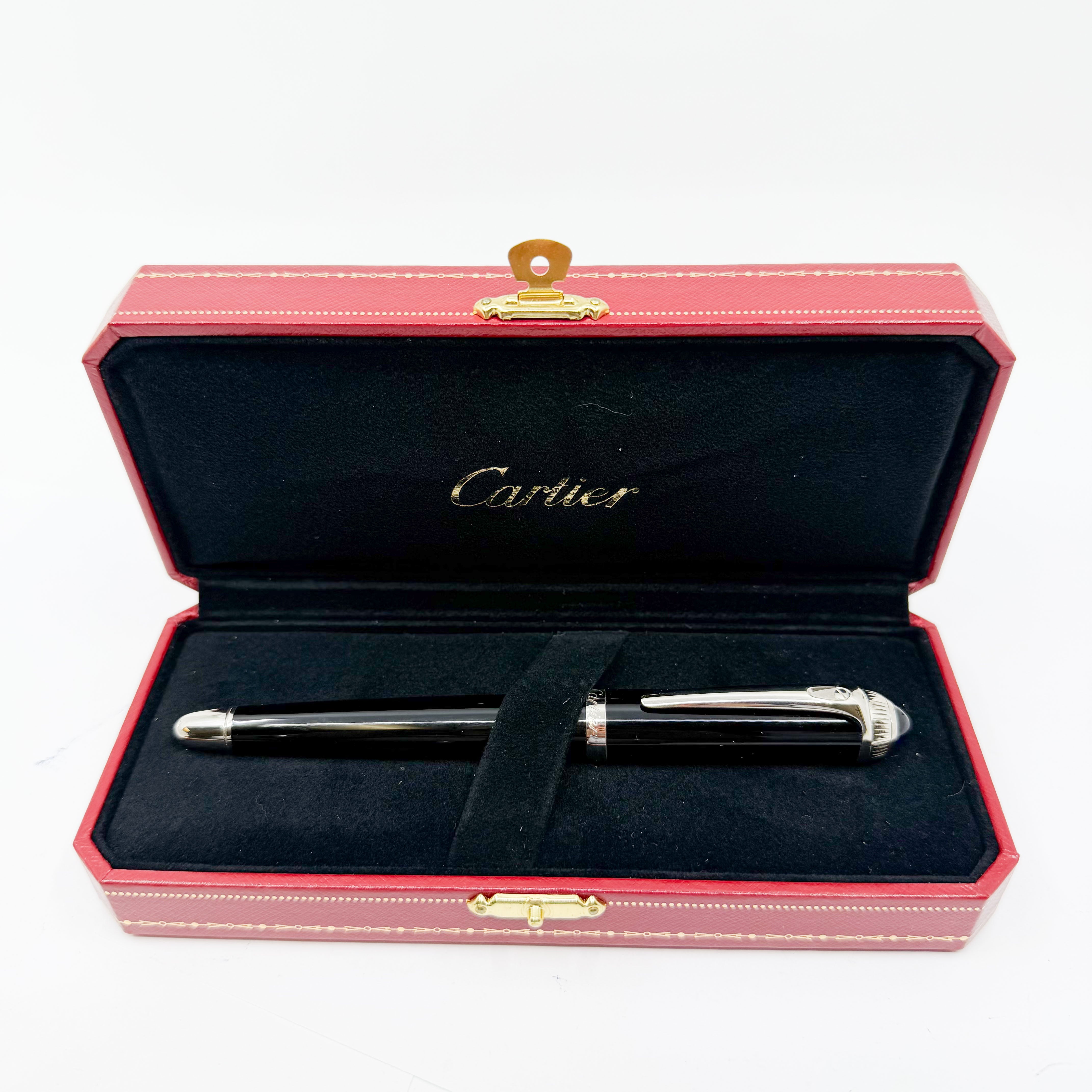 Cartier Roadster Black Composite Fountain Pen - Fine 18kt Gold Nib