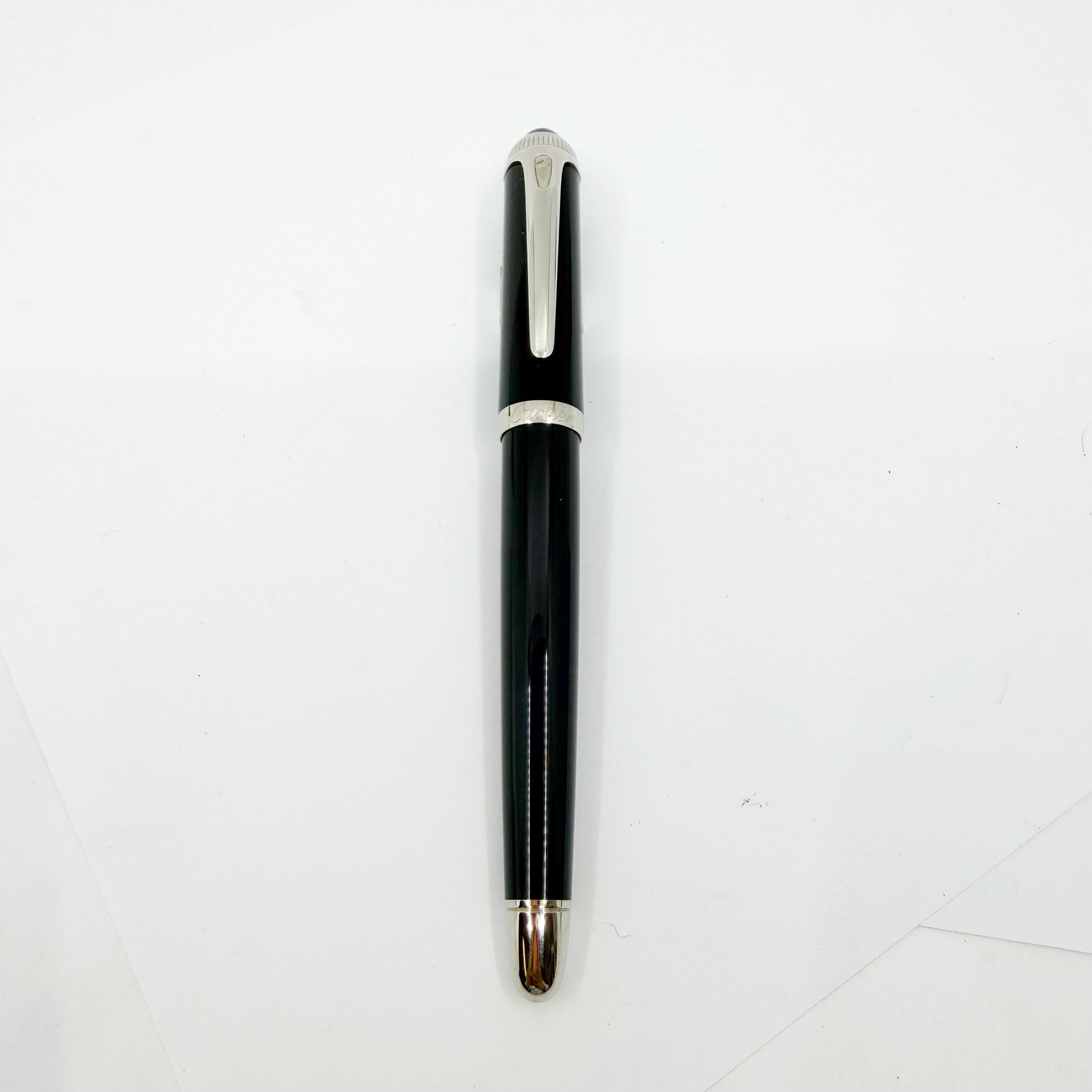 Cartier Roadster Black Composite Fountain Pen - Fine 18kt Gold Nib
