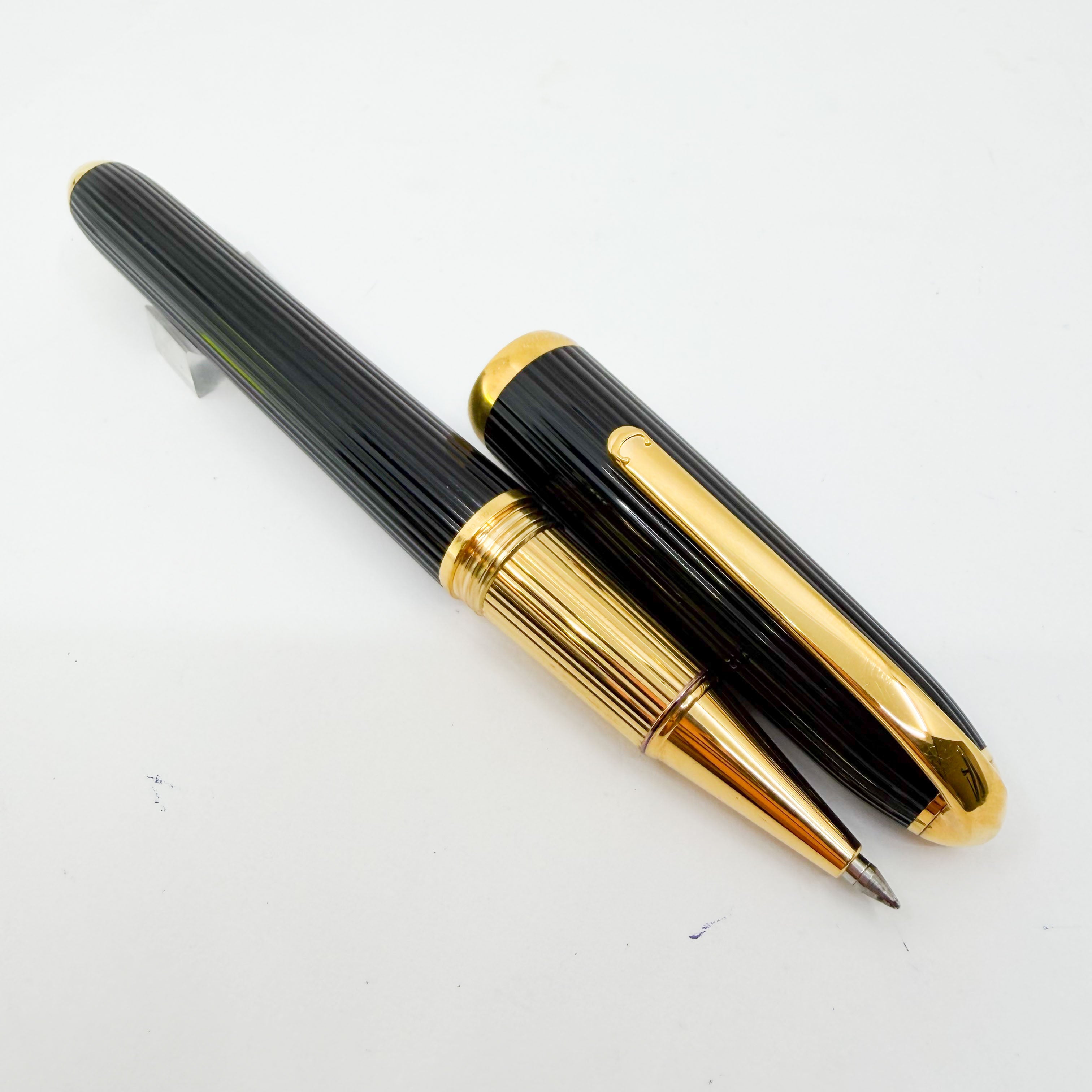 Cartier - Louis Cartier Black Composite Ribbed Rollerball - Gold