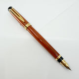 Waterman Liaison Black/Orange Woodgrain Ebonite Fountain Pen -  Medium 18kt Gold Nib