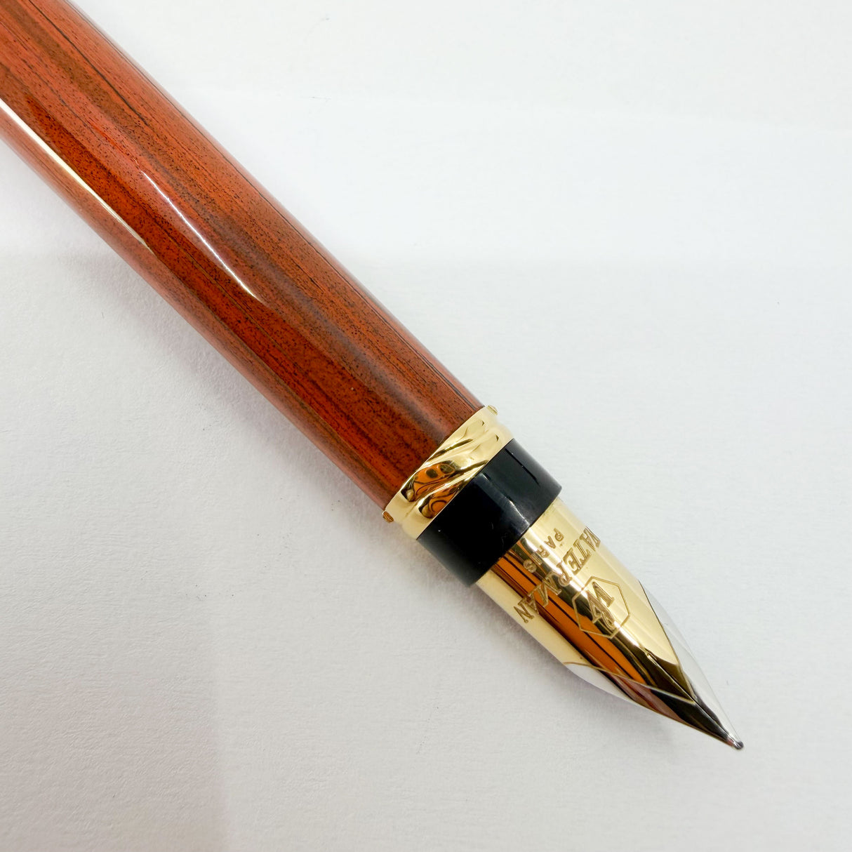 Waterman Liaison Black/Orange Woodgrain Ebonite Fountain Pen -  Medium 18kt Gold Nib