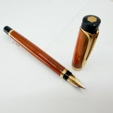 Waterman Liaison Black/Orange Woodgrain Ebonite Fountain Pen -  Medium 18kt Gold Nib