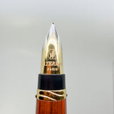 Waterman Liaison Black/Orange Woodgrain Ebonite Fountain Pen -  Medium 18kt Gold Nib