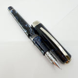 Visconti Opera Marbled Navy & Sky Blue Typhoon Limited Edition Fountain Pen - #911/1000 - Broad Chromium 18 Smarttouch Tubular Nib