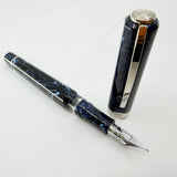 Visconti Opera Marbled Navy & Sky Blue Typhoon Limited Edition Fountain Pen - #911/1000 - Broad Chromium 18 Smarttouch Tubular Nib