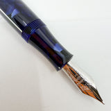 Stipula for Swisher Pens  Etruria "Night Blu" -  Large Size Blue Marbled Etruria Limited Edition Fountain Pen - Medium 14kt Gold Nib