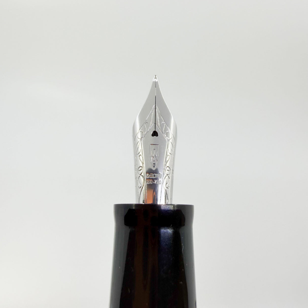 Delta -  Original  DolceVita Sterling Silver Trim Medium Fountain Pen - Medium 18kt Gold Nib