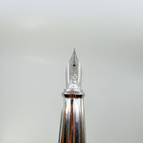 S. T. Dupont  Line D  Eternity Black Lacquer Large Size  Fountain Pen - Palladium Plated Trim - Broad 14kt Gold Nib