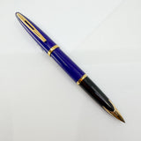 Waterman Royal Blue Carene Fountain Pen - Fine 18kt Gold Nib