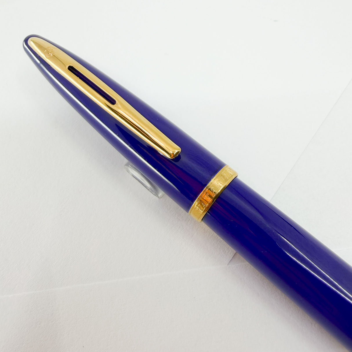 Waterman Royal Blue Carene Fountain Pen - Fine 18kt Gold Nib