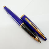 Waterman Royal Blue Carene Fountain Pen - Fine 18kt Gold Nib