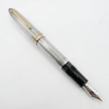 Montblanc Meisterstück Solitaire Le Grand Pinstriped Sterling Silver #146S Fountain Pen - Medium 18kt Gold Nib