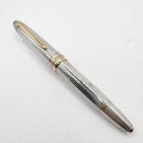 Montblanc Meisterstück Solitaire Le Grand Pinstriped Sterling Silver #146S Fountain Pen - Medium 18kt Gold Nib