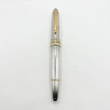 Montblanc Meisterstück Solitaire Le Grand Pinstriped Sterling Silver #146S Fountain Pen - Medium 18kt Gold Nib