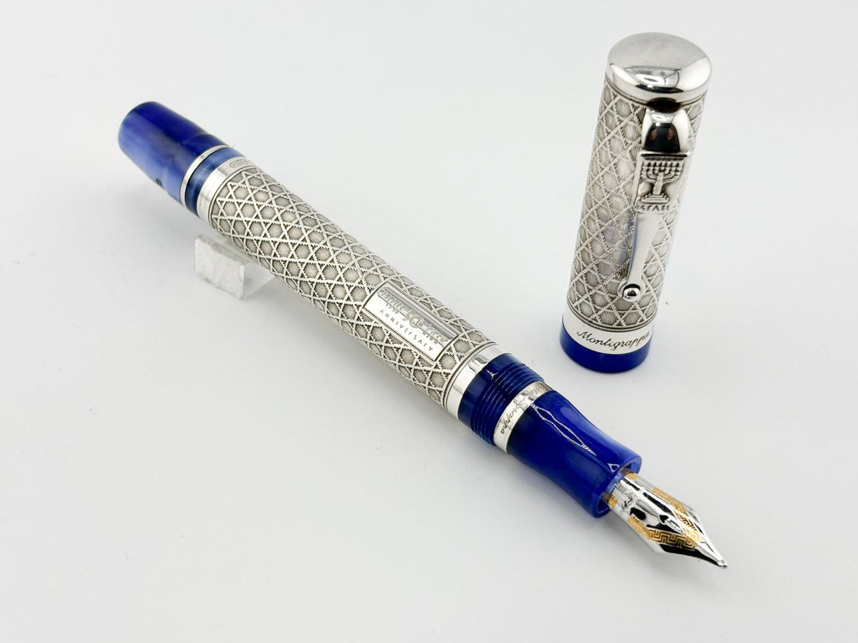 Montegrappa Israel 50th Anniversary Sterling Silver Limited Edition Fountain Pen - Broad 18kt Gold Nib