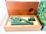 OMAS E.E. Ercolessi Marbled Green Celluloid Limited Edition Fountain Pen - Fine 18kt Gold Nib