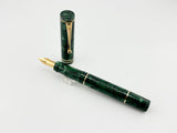 OMAS E.E. Ercolessi Marbled Green Celluloid Limited Edition Fountain Pen - Fine 18kt Gold Nib