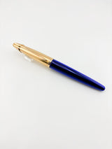 Waterman Edson Blue Translucent Fountain Pen  - Medium 18kt Gold Nib - Rarely Found in this Mint Condition Any Longer!