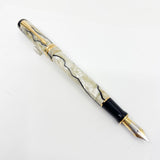 Parker Duofold Centennial (Largest Size) Black & Pearl Fountain Pen  - Fine 18kt Gold Nib