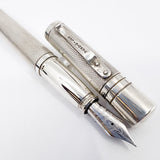 Yard-o-Led Sterling Silver Viceroy Grand Barley Fountain Pen  - Medium 18kt Gold Nib