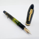 Conklin Nozac Green Saft Celluloid Fountain Pen – Legacy Collection Limited Edition - Flexible Medium 14kt Gold Nib