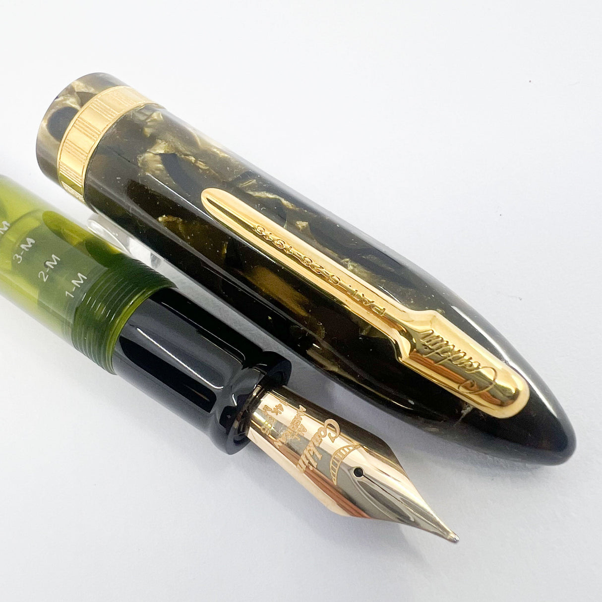 Conklin Nozac Green Saft Celluloid Fountain Pen – Legacy Collection Limited Edition - Flexible Medium 14kt Gold Nib