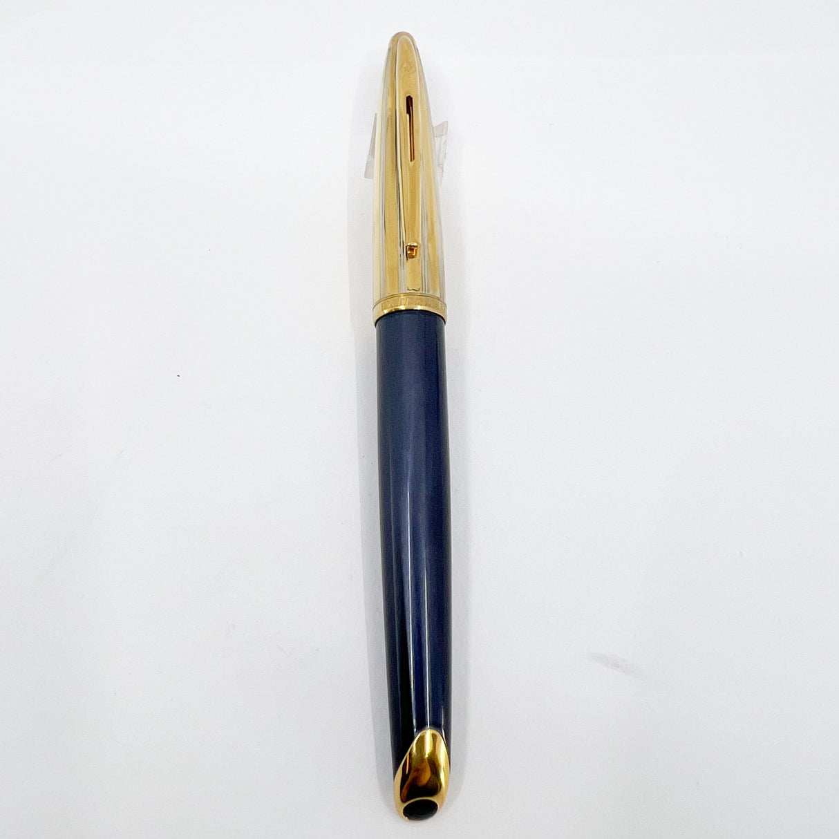 Waterman Carene  Deluxe 2-Tone Gold-Plated Cap/Prussian Blue Lacquer Barrel Fountain Pen - Fine 18kt Gold Nib