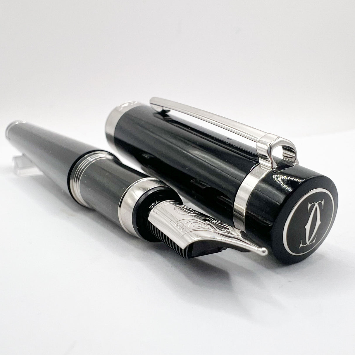 Cartier Pasha Black Resin & Platinum-Plated Trim Fountain Pen - Medium 18kt Gold Nib