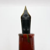 Tibaldi Modello 60 Burgundy Marble Celluloid Fountain Pen - Semi-Flex Medium 18kt Gold Tibaldi "Extra" Nib