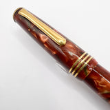 Tibaldi Modello 60 Burgundy Marble Celluloid Fountain Pen - Semi-Flex Medium 18kt Gold Tibaldi "Extra" Nib