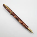 Tibaldi Modello 60 Burgundy Marble Celluloid Fountain Pen - Semi-Flex Medium 18kt Gold Tibaldi "Extra" Nib