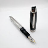Montblanc Meisterstuck LeGrand Solitaire Carbon Steel #146 Fountain Pen - Medium 18kt Gold Nib
