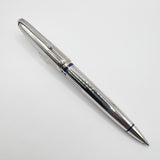 Cartier Art Deco Limited Edition Platinum Plated Ballpoint Pen with Blue Lacquer Accents