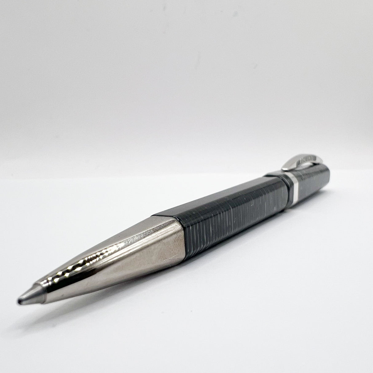 Visconti Wall Street Glittering Gray Striped Celluloid Ballpoint Pen