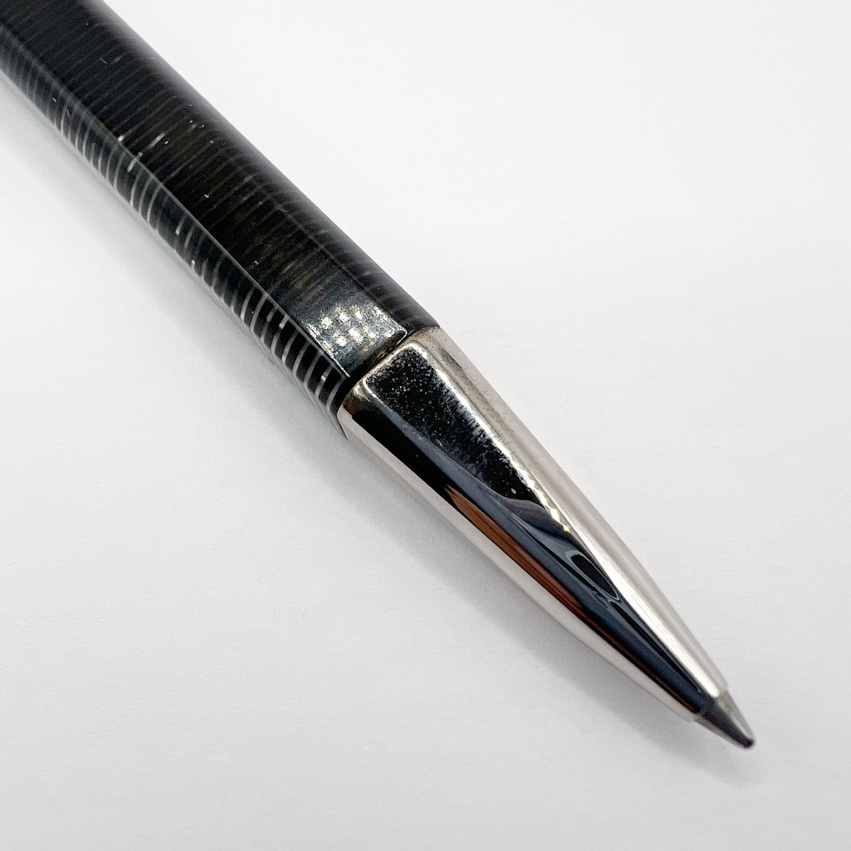 Visconti Wall Street Glittering Gray Striped Celluloid Ballpoint Pen