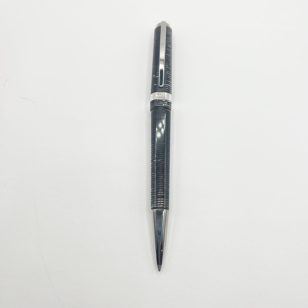 Visconti Wall Street Glittering Gray Striped Celluloid Ballpoint Pen