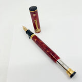 Wahl-Eversharp Decoband Oversize Red Cosmos Fountain Pen - Flexible Medium 14kt Gold Nib