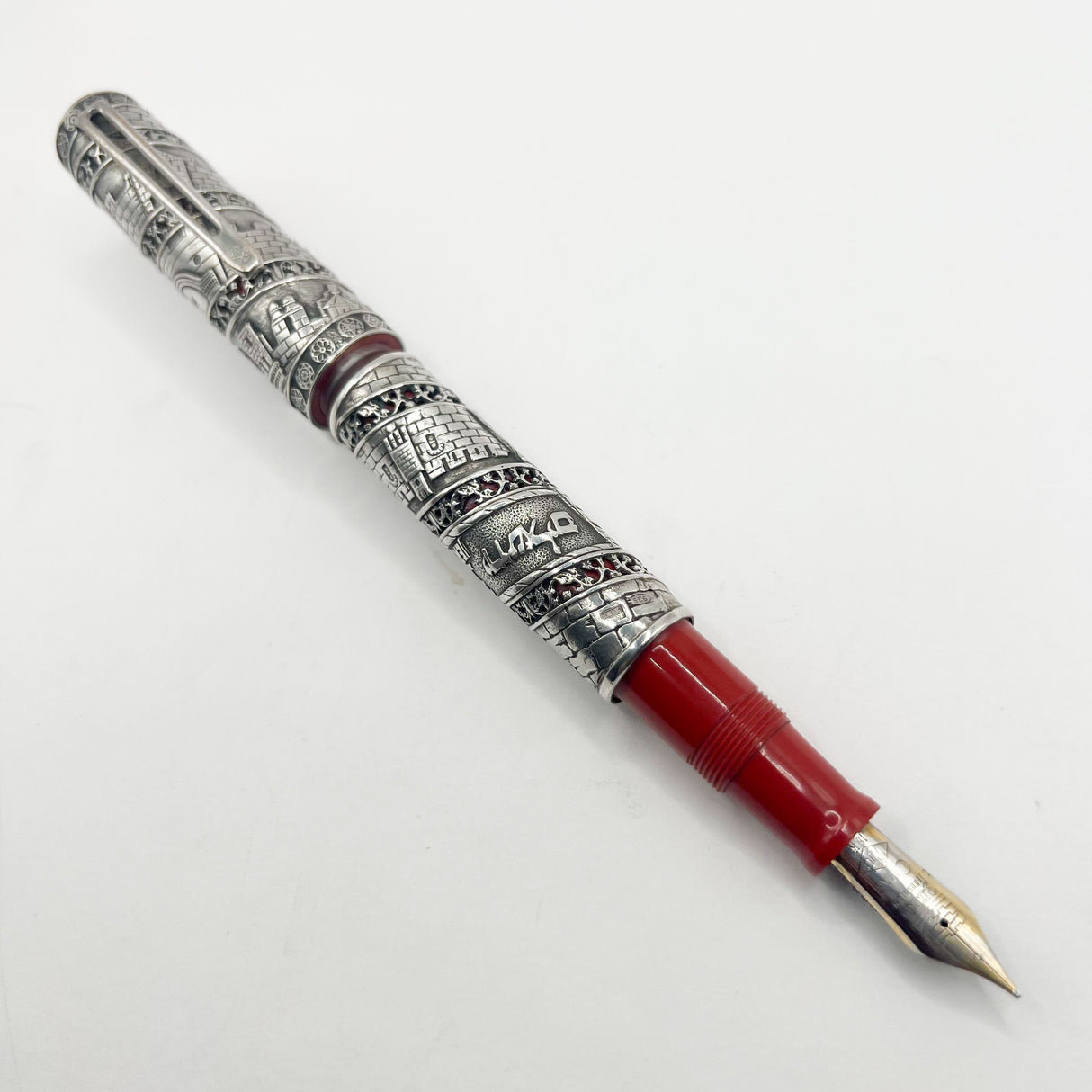OMAS Jerusalem 3000 Limited Edition Sterling Silver Fountain Pen (1996) - Medium 18kt Gold Nib