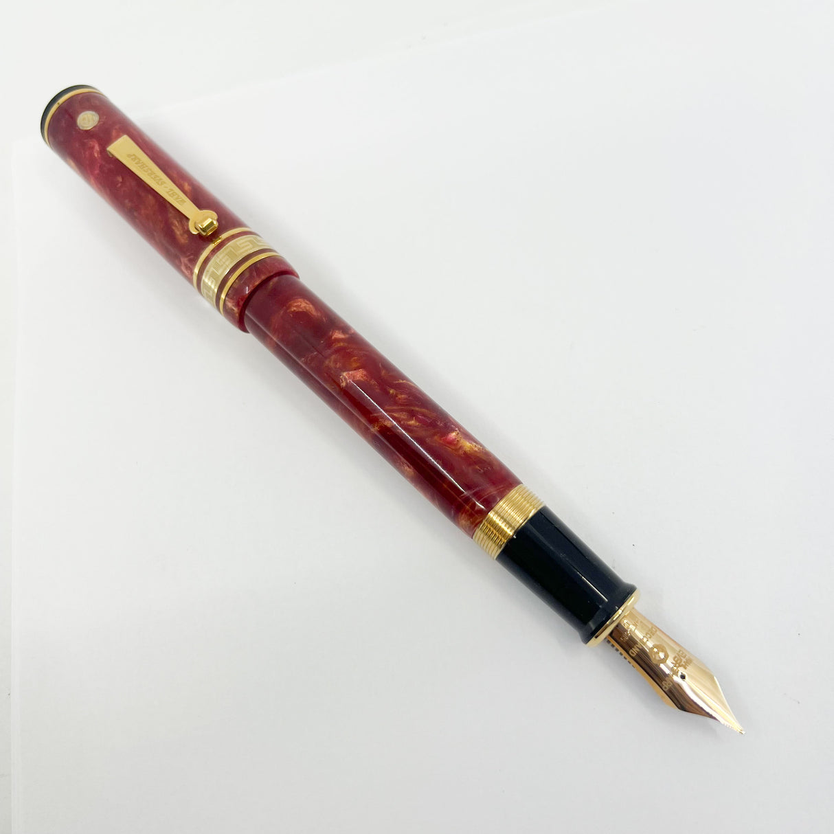 Wahl-Eversharp Decoband Oversize Red Cosmos Fountain Pen - Flexible Medium 14kt Gold Nib