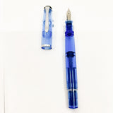 Pelikan M205 Light Blue Transparent Fountain Pen - Italic Nib