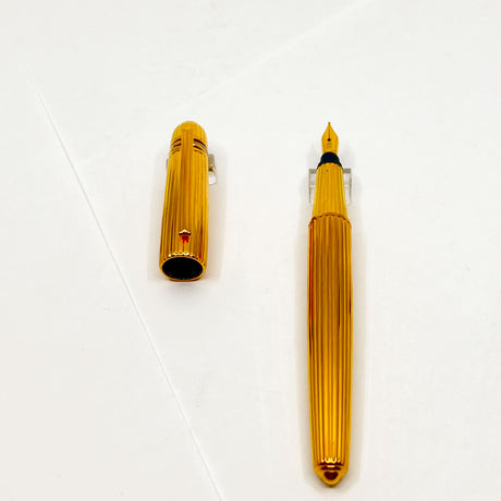 Cartier Pasha Gold-Plated Fluted Fountain Pen