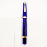 Pelikan M600 Blue Transparent Fountain Pen - Gold Plated Trim