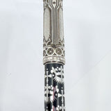 Michel Perchin Gothic Sterling Silver & Black Enamel Large Weighty LE Rollerball