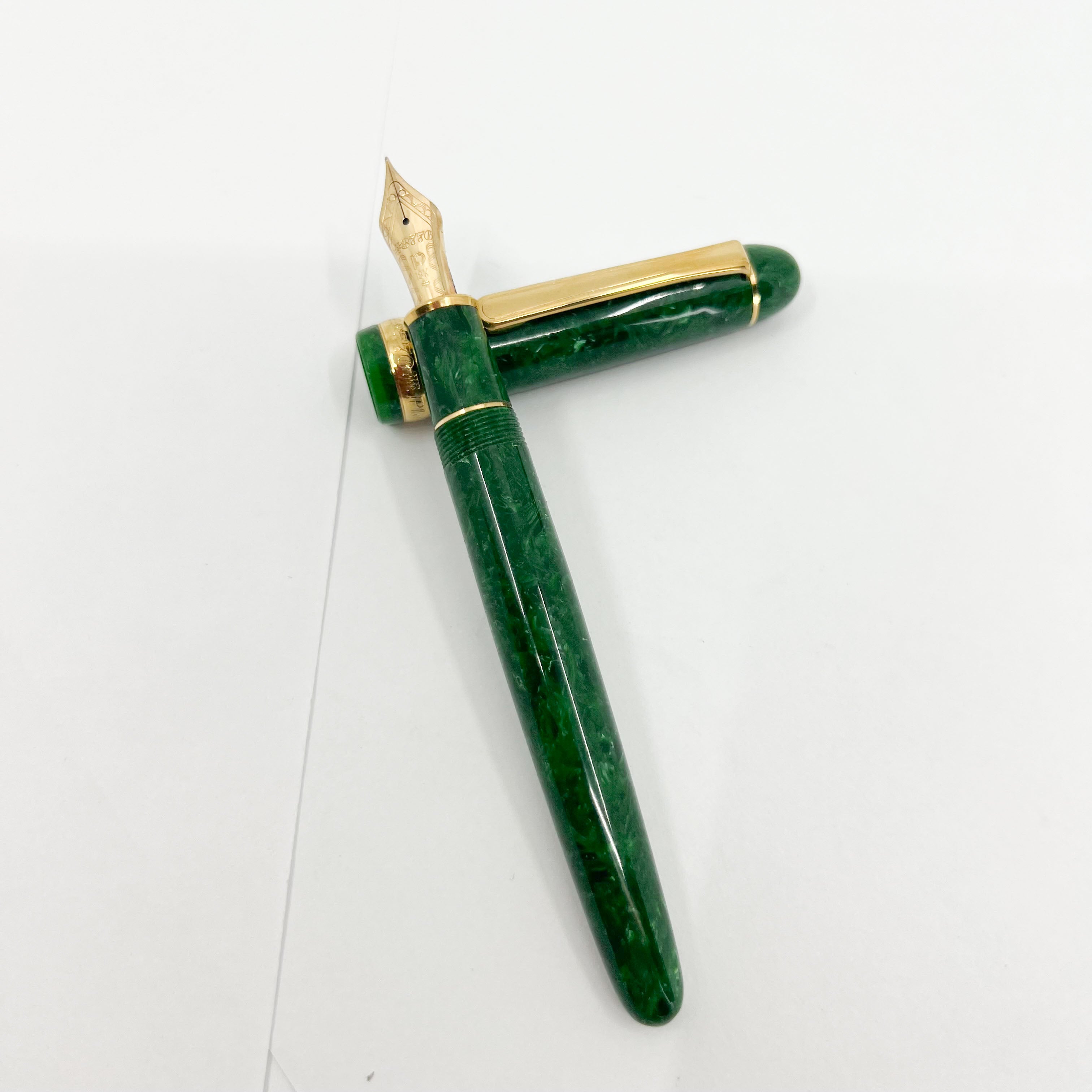 Platinum #3776 Celluloid Marbled Green Fountain Pen – Fountain Pen
